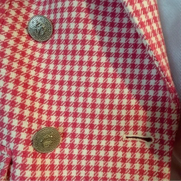 Zara Pink and White Tailored Houndstooth Women’s Blazer - Picture 8 of 9